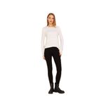 Kadın Yumuşak, Parmak Eldiven Detaylı, Asimetrik Pliseli Salaş Basic Spor Yoga Bluz 3459150 Beyaz 36