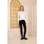 Kadın Yumuşak, Parmak Eldiven Detaylı, Asimetrik Pliseli Salaş Basic Spor Yoga Bluz 3459150 Beyaz 36