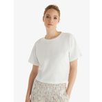 Kadın%100 Pamuk Oversize Kısa Kol Beyaz T-Shirt C2T5N5O06 BEYAZ XS