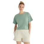 Kadın%100 Pamuk Oversize Kısa Kol Yeşil T-Shirt C2T5N5O06 YEŞİL M