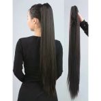 Kadınca Peruk Professional 100% İnsan Saçı Kahve Ton At Kuyruğu Postiş 150 Gram 70 Cm Kp531