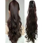 Kadınca Peruk Wavy 100% İnsan Saçı Kahve Ton At Kuyruğu Postiş 150 Gram 70 Cm KP530