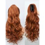 Kadınca Peruk Wavy 100% İnsan Saçı Tarçın Bakır Ton At Kuyruğu