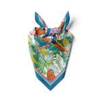 Kadınlar için 55cm x 55cm Fular Küçük Kare Hafif Çiçek Desenli Bandana Boyun Şal, Saç veya Boyun için Etnik Kare Başörtüsü (Çiçek Tasarımı 16)