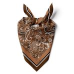 Kadınlar için 55cm x 55cm Fular Küçük Kare Hafif Çiçek Desenli Bandana Boyun Şal, Saç veya Boyun için Etnik Kare Başörtüsü (Çiçek Tasarımı 34)