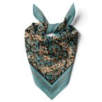 Kadınlar için 55cm x 55cm Fular Küçük Kare Hafif Çiçek Desenli Bandana Boyun Şal, Saç veya Boyun için Etnik Kare Başörtüsü (Kemer Tasarımı 6)