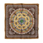 Kadınlar için 55cm x 55cm Fular Küçük Kare Hafif Çiçek Desenli Bandana Boyun Şal, Saç veya Boyun için Etnik Kare Başörtüsü (Mandala Tasarımı 1)