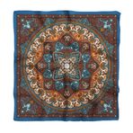 Kadınlar için 55cm x 55cm Fular Küçük Kare Hafif Çiçek Desenli Bandana Boyun Şal, Saç veya Boyun için Etnik Kare Başörtüsü (Mandala Tasarımı 2)
