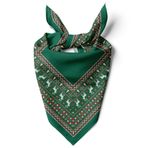 Kadınlar için 55cm x 55cm Fular Küçük Kare Hafif Çiçek Desenli Bandana Boyun Şal, Saç veya Boyun için Etnik Kare Başörtüsü (Noel Tasarımı 3)