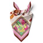 Kadınlar için 55cm x 55cm Fular Küçük Kare Hafif Çiçek Desenli Bandana Boyun Şal, Saç veya Boyun için Etnik Kare Başörtüsü (Vintage Tasarım 1)