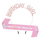 Kadınlar için Doğum Günü Kuşağı ve Tacı IT'S ME. HI, I'M THE Birthday Girl Glitter Pembe Doğum Günü Kız Kuşağı ve Taç Seti Yapay Elmas Doğum Günü Kız Saç Bandı Kadınlar Kızlar için Hediye Doğum Günü