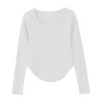 Kadınlar için Düzensiz Üstler, Kadın Uzun Kollu Tişörtler - Uzun Kollu Slim Fit Tişörtler | Yumuşak Kadın Üstleri, Gündelik Giyim için Şık Taban Gömlek, Okul, Arkadaşlık