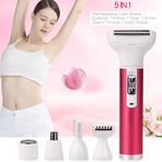 Kadınlar için Elektrikli Tıraş Makinesi 5'i 1 Arada Kadın Tıraş Makinesi Kasık Kılları Islak ve Kuru Kablosuz Tüy Alma Makinesi Kaş Burun Yüz Taşınabilir Bikini Düzeltici Bayan Saç Tıraşı için