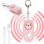Kadınlar için Kişisel Alarm - Led Strobe Işık ile 130dB Loud Şarj Edilebilir, Çocuklar Yaşlılar için Öz Savunma Güvenlik Alarm Anahtarlık, Tehlikede Güvenli Ses Acil Siren