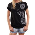 Kadınlar için motosiklet giyim - Chopper - Motosiklet tişört büyük beden oversize üst kadın XXXL