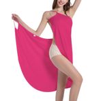 Kadınlar için plaj elbiseleri, bikini örtüsü, plaj sargısı, yazlık plaj havlusu, kadınlar için, bol sarong, plaj pançosu, seksi elbise, Pembe., M