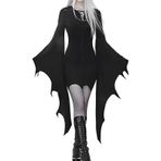 Kadınlar için yarasa kanadı elbisesi, cadılar bayramı elbisesi, yarasa kollu | Cadılar Bayramı dantelli yarasa elbise, yarasa kollu elbise, cadılar bayramı için elbisesi, kostümlü