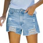 Kadınlar için yaz sonbahar Denim gevşek Fit Cowgirl yüksek kesim yırtık pantolon şort kot kadın 2025, H-775 Açık Kraliyet Mavisi, XXL
