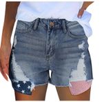 Kadınlar için yaz sonbahar Denim gevşek Fit Cowgirl yüksek kesim yırtık pantolon şort kot kadın 2025, K-888 Açık Kraliyet Mavisi, L