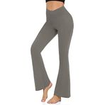 Kadın's Bootcut Yoga Pantolonları - Flare Tayt Kadınlar için Yüksek Belli Crossover Egzersiz Salonu Çan Alt Caz Elbise Pantolon