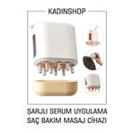 Kadınshop Yeni Nesil Şarjlı Saç Bakım Cihazı Serum Ampul Uygulama Masaj Cihazı Saç Güçlendirme Yüksek Frekans