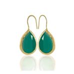 Kadir Jewellery 22 Ayar Altın Kaplama Damla Taşlı Küpe -El İşçiliği Ve Hipoalerjenik Küpe