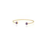 Kadir Jewellery 22 Ayar Altın Kaplama El İşçiliği Zirkon Taşlı Kadın Charm Bileklik (Açık Yeşil)
