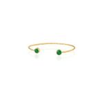 Kadir Jewellery 22 Ayar Altın Kaplama El İşçiliği Zirkon Taşlı Kadın Charm Bileklik (K.Yeşil)