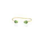 Kadir Jewellery 22 Ayar Altın Kaplama El İşçiliği Zirkon Taşlı Kadın Charm Bileklik (Yeşil)