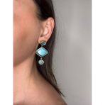 Kadir Jewellery 22 Ayar Altın Kaplama Kadın Sallantılı Küpe -El Işçiliği ve Hipoalerjenik Küpe - Çok Renkli