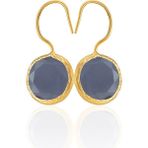 Kadir Jewellery 22 Ayar Altın Kaplama Kadın Taşlı Küpe -El Işçiliği ve Hipoalerjenik Küpe -E01 - Menekşe