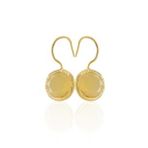 Kadir Jewellery 22 Ayar Altın Kaplama Kadın Taşlı Küpe -El İşçiliği Ve Hipoalerjenik Küpe -E01 (Sarı)