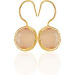 Kadir Jewellery 22 Ayar Altın Kaplama Kadın Taşlı Küpe -El İşçiliği Ve Hipoalerjenik Küpe -E01 (Turuncu)