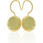 Kadir Jewellery 22 Ayar Altın Kaplama Kadın Taşlı Küpe -El İşçiliği Ve Hipoalerjenik Küpe -E01 (Zeytin Yeşili)