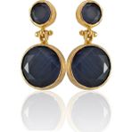 Kadir Jewellery 22 Ayar Altın Kaplama Kadın Taşlı Küpe -El Işçiliği ve Hipoalerjenik Küpe - Menekşe