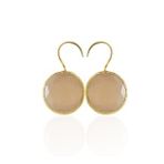 Kadir Jewellery 22 Ayar Altın Kaplama Kadın Taşlı Küpe -El İşçiliği Ve Hipoalerjenik Küpe (Turuncu)