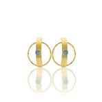 Kadir Jewellery 22 Ayar Altın Kaplama Vintage Küpe -El İşçiliği Ve Hipoalerjenik Küpe (Açık Mavi)