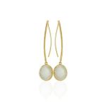 Kadir Jewellery 22 Ayar Altın Kaplama Vintage Küpe -El İşçiliği Ve Hipoalerjenik Küpe (Beyaz)