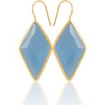 Kadir Jewellery 22 Ayar Altın Kaplama Vintage Küpe -El Işçiliği ve Hipoalerjenik Küpe - Çivit