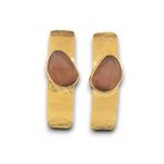 Kadir Jewellery 22 Ayar Altın Kaplama Vintage Küpe -El İşçiliği Ve Hipoalerjenik Küpe (Kahverengi)