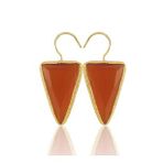 Kadir Jewellery 22 Ayar Altın Kaplama Vintage Küpe -El İşçiliği Ve Hipoalerjenik Küpe (Kırmızı)