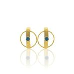 Kadir Jewellery 22 Ayar Altın Kaplama Vintage Küpe -El İşçiliği Ve Hipoalerjenik Küpe (Koyu Mavi)