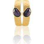 Kadir Jewellery 22 Ayar Altın Kaplama Vintage Küpe -El Işçiliği ve Hipoalerjenik Küpe - Menekşe