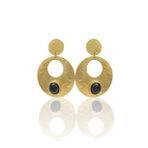Kadir Jewellery 22 Ayar Altın Kaplama Vintage Küpe -El İşçiliği Ve Hipoalerjenik Küpe (Siyah)