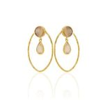 Kadir Jewellery 22 Ayar Altın Kaplama Vintage Küpe -El İşçiliği Ve Hipoalerjenik Küpe (Turuncu)