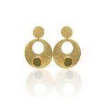 Kadir Jewellery 22 Ayar Altın Kaplama Vintage Küpe -El İşçiliği Ve Hipoalerjenik Küpe (Zeytin Yeşili)
