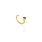 Kadir Jewellery 22 Ayar Altın Kaplama Zirkon Taşlı Ayarlanabilir Kadın Minimal Yüzük (Pembe)
