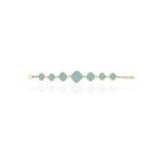 Kadir Jewellery 22 Ayar Altın Kaplama Zirkon Taşlı Ayarlanabilir Zincir Bileklik (Açık Mavi)