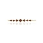 Kadir Jewellery 22 Ayar Altın Kaplama Zirkon Taşlı Ayarlanabilir Zincir Bileklik (Bordo)