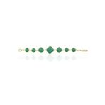 Kadir Jewellery 22 Ayar Altın Kaplama Zirkon Taşlı Ayarlanabilir Zincir Bileklik (K.Yeşil)